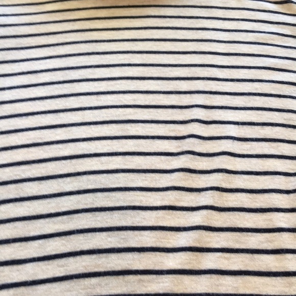 Cold shoulder top, cream, navy stripe, turtleneck - Picture 6 of 6